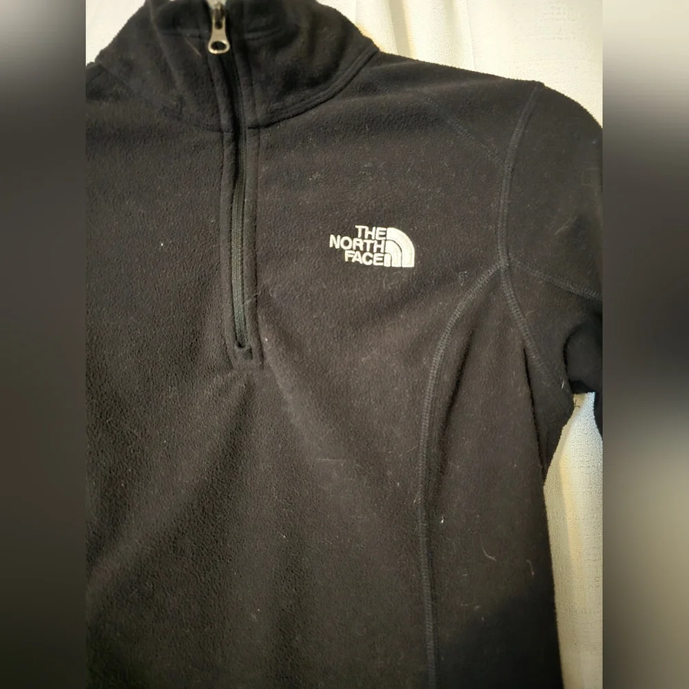 Women's The North Face Black Fleece Pullover Quarter Zip Size XS - Picture 3 of 4